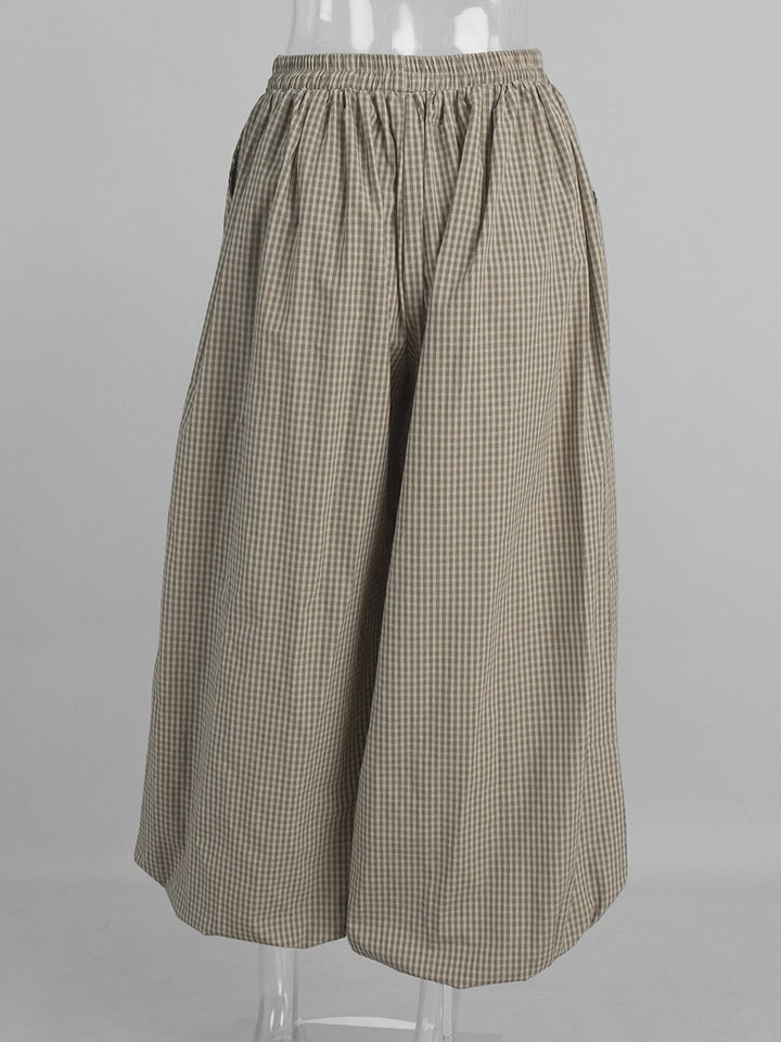 ギンガムワイドバルーンパンツ