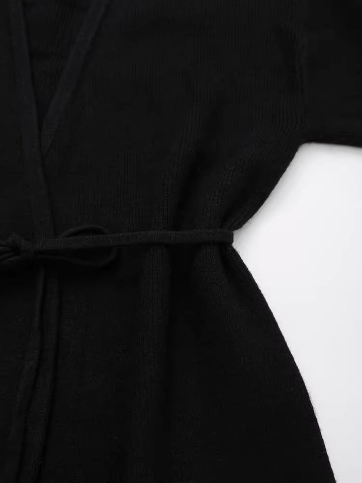 ニットラップカーディガンパンツセット