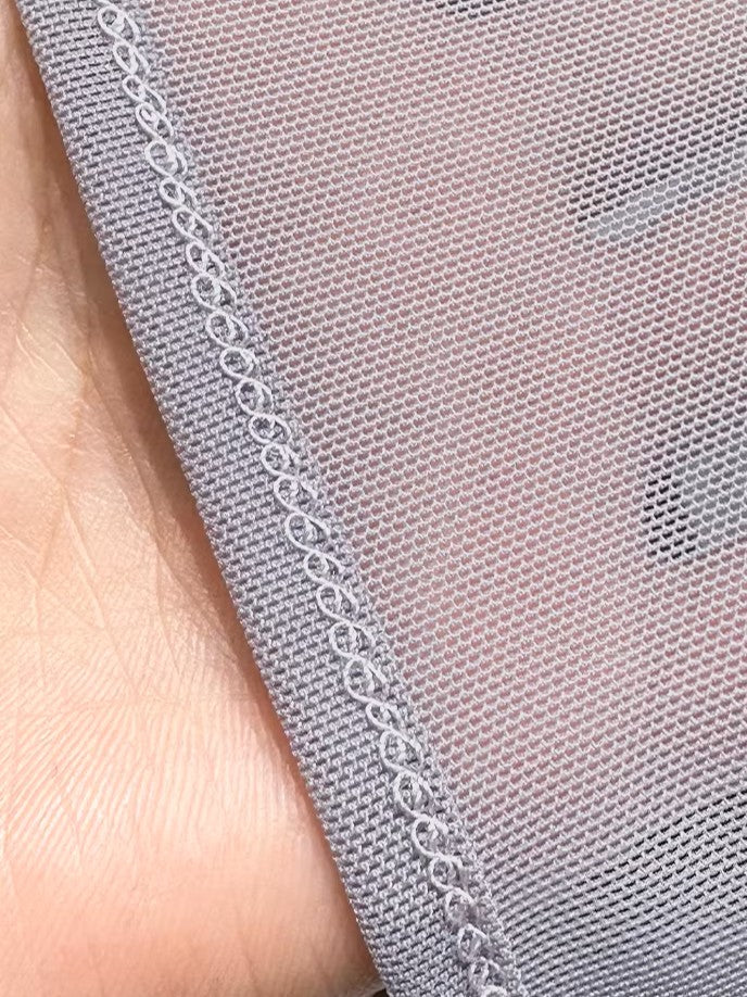 ストレッチシアーメッシュクロップドトップス