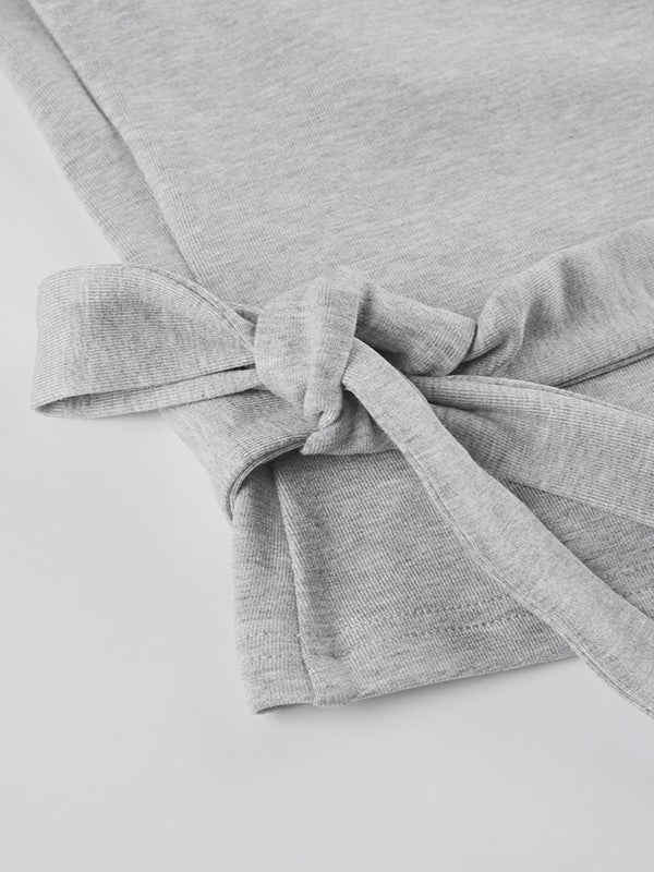 ラップデザイン裏起毛トップス