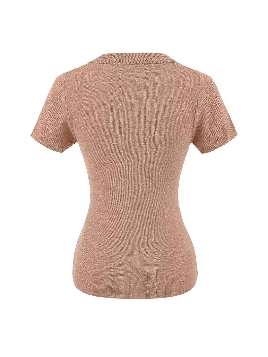 リネンタッチサマーニットUネックTシャツ