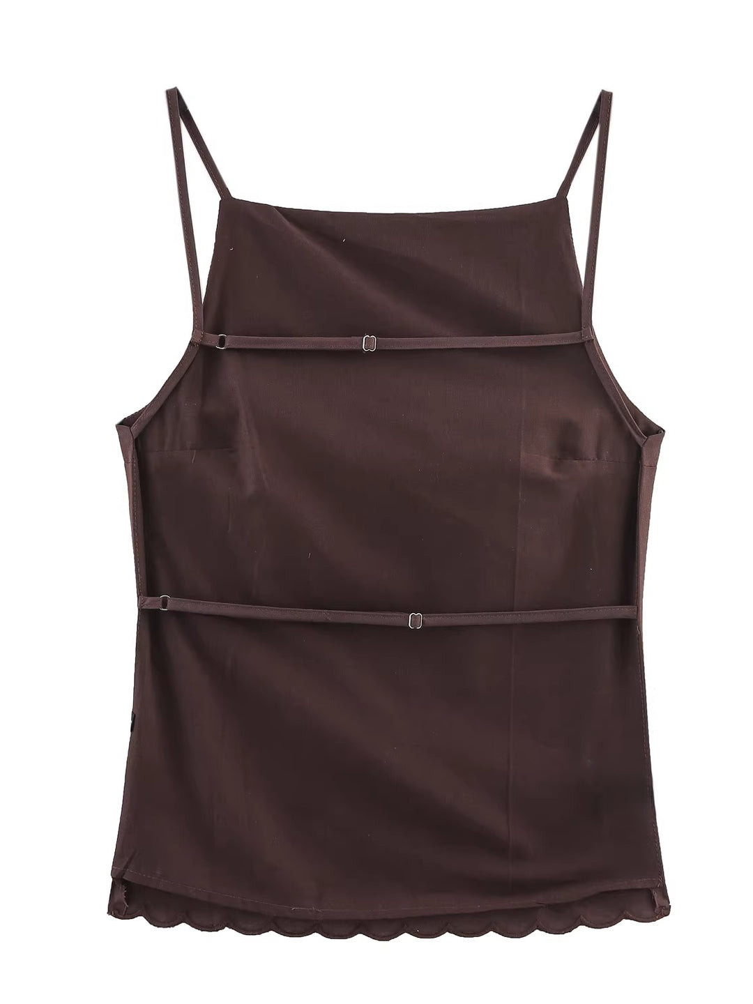 エンブロイダリーバックオープンキャミソールトップス