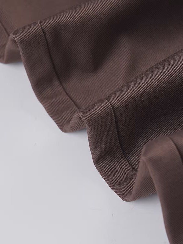 ダブルベルトストレートスラックスパンツ