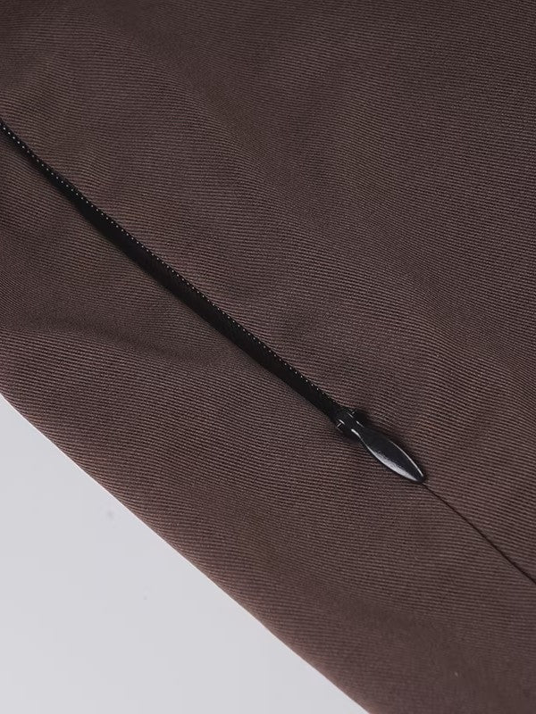 ダブルベルトストレートスラックスパンツ