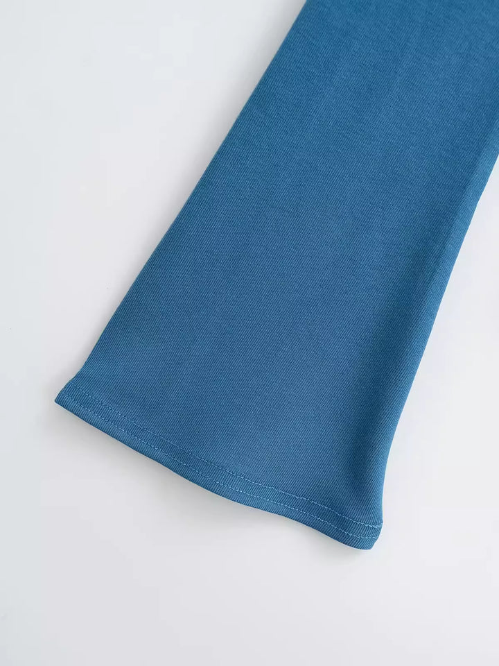 タイ付きドレープネックトップス