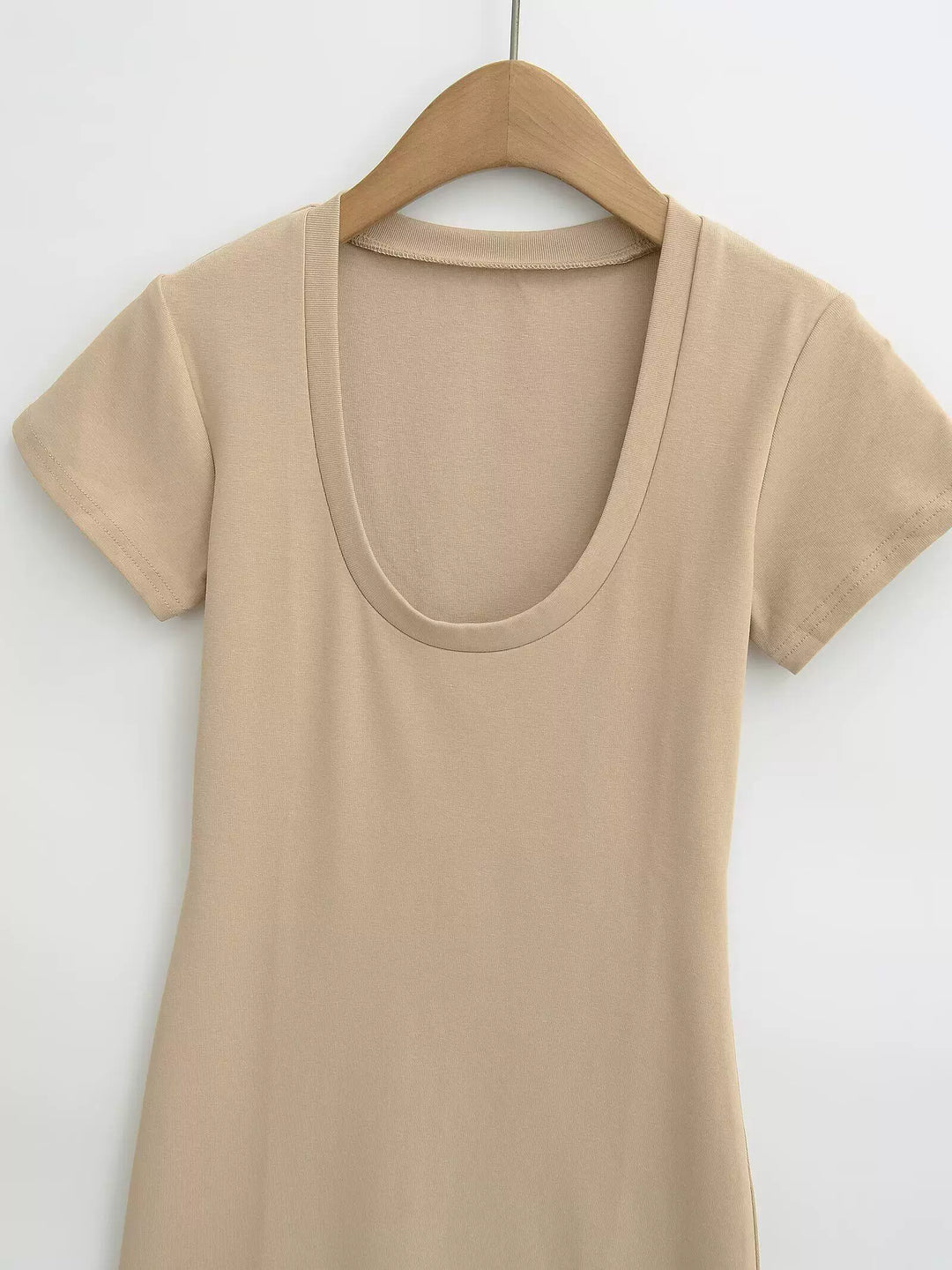 UネックTシャツミニワンピース