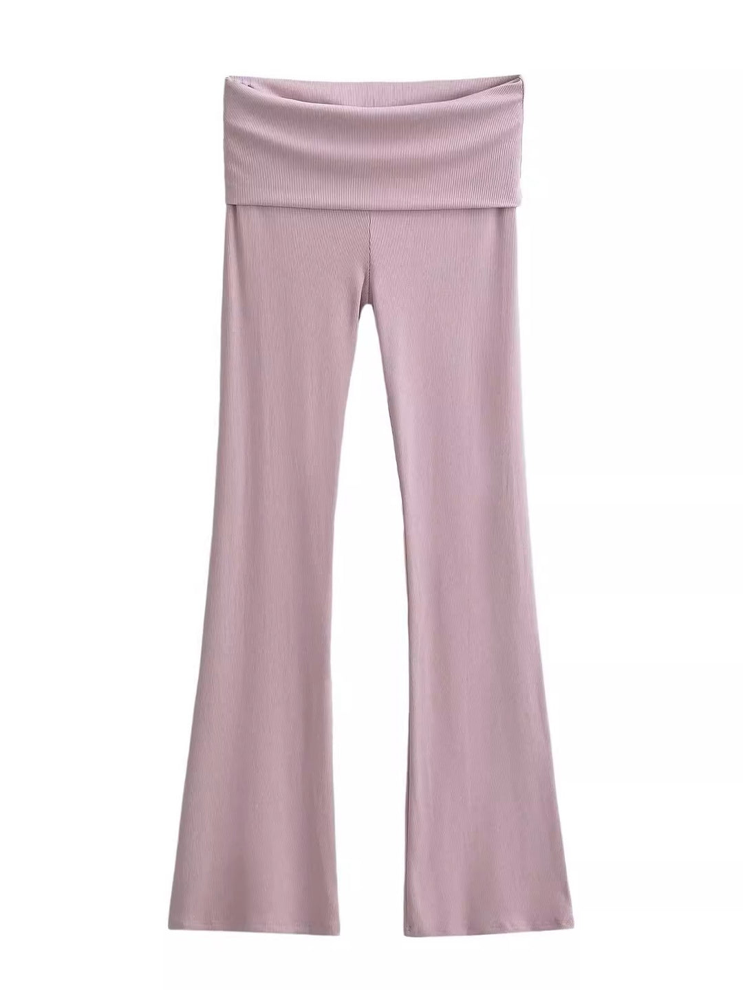 ワイドフォールドオーバーリブフレアパンツ