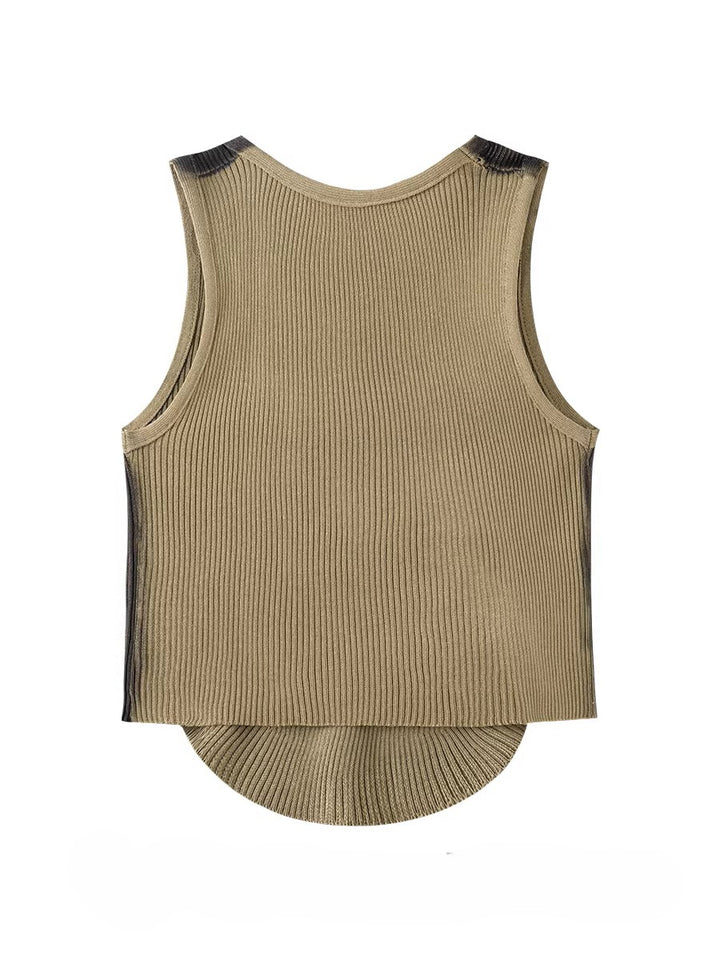 グラデーションリブタンクトップ