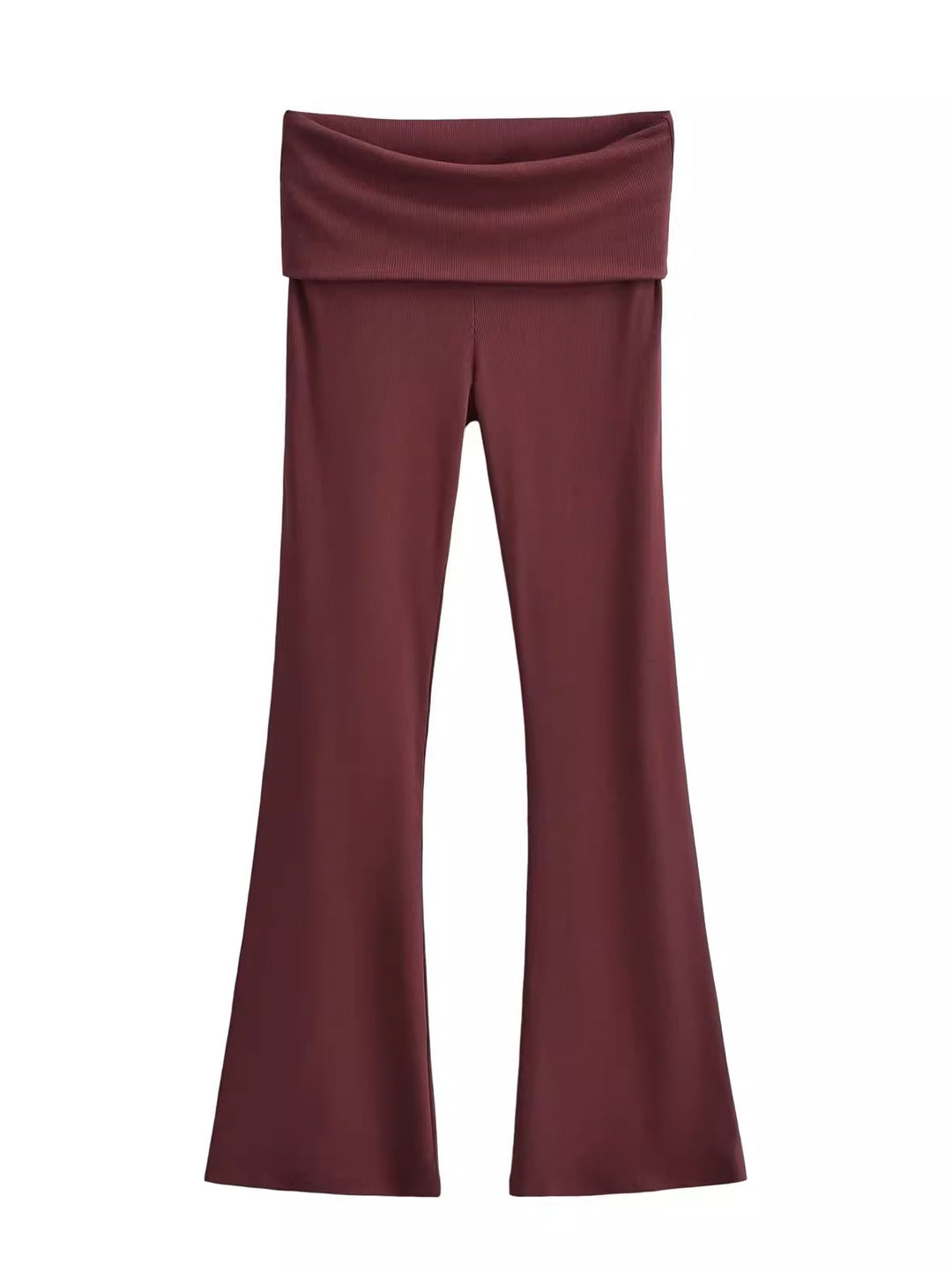 ワイドフォールドオーバーリブフレアパンツ