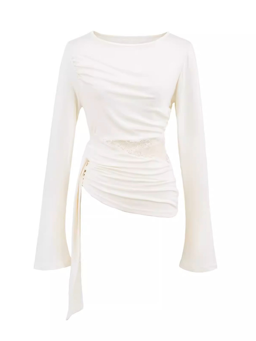 サイドシアーレースリボントップス