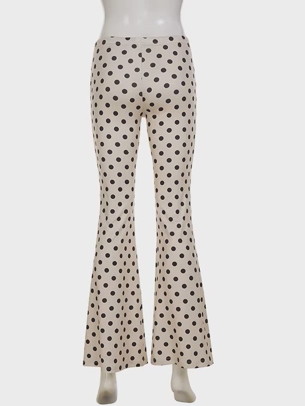 ポルカドットイージーフレアパンツ