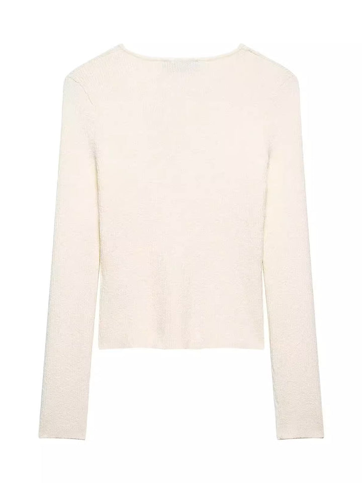 シェルボタンスラントカーディガン