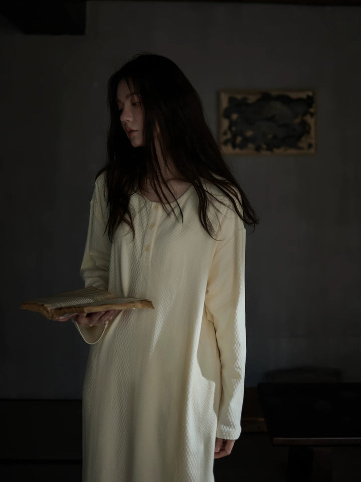 【wabi sabi】コットンモダール フリンジロングワンピース