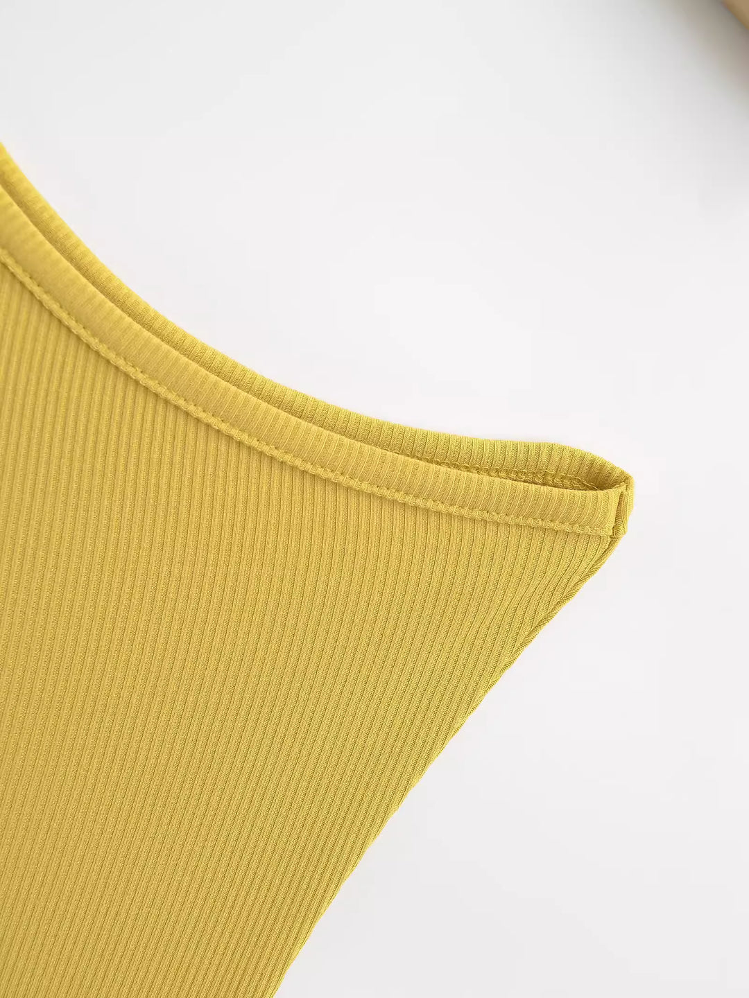 ワンショルダーリブワンピース