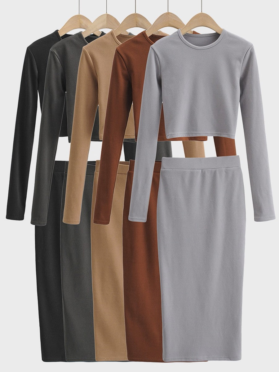 クロップドトップ＆ナロースカート セット