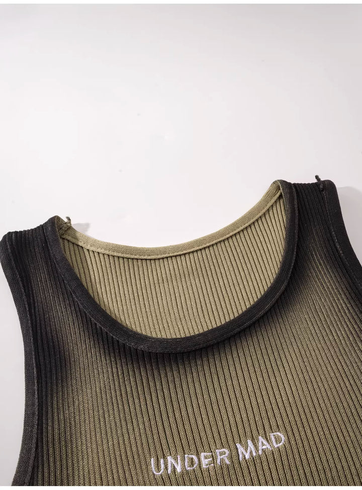 グラデーションリブタンクトップ