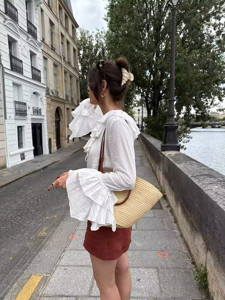 ティアードフリルスリーブブラウス