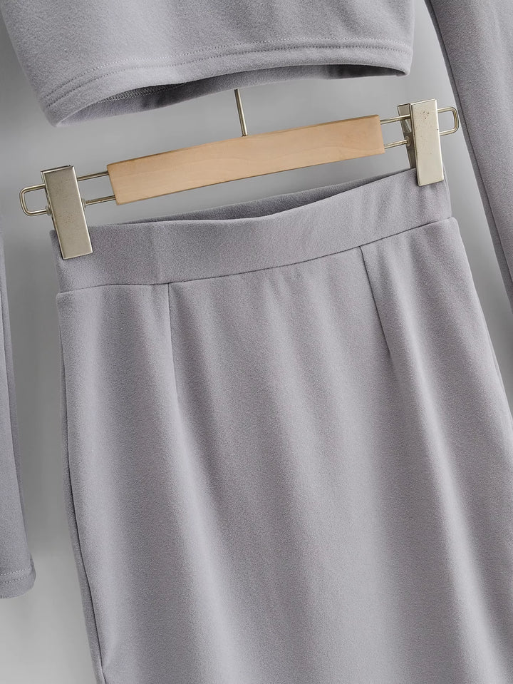 クロップドトップ＆ナロースカート セット