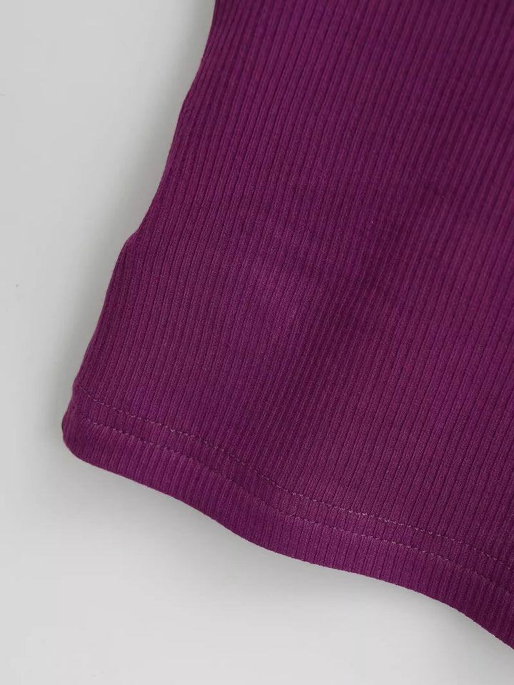 ワンショルダーリブワンピース