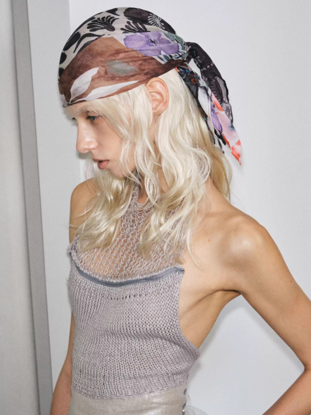 パッチワークフラワースカーフ