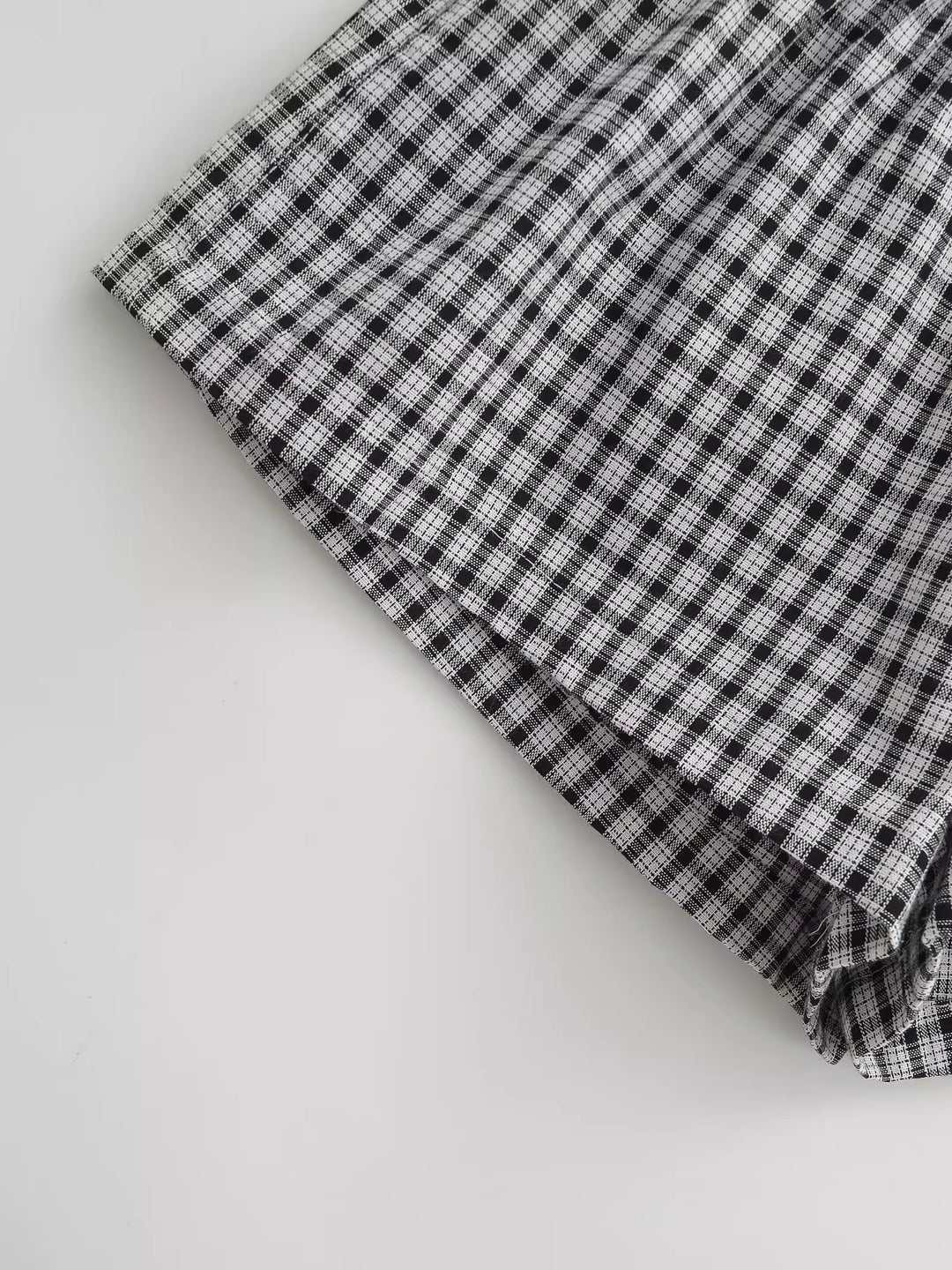 チェック柄コットンショートパンツ