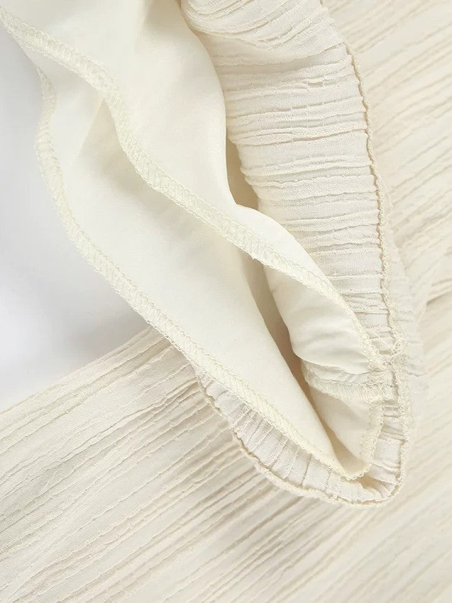 ホルターネックレースアップトップパンツセット
