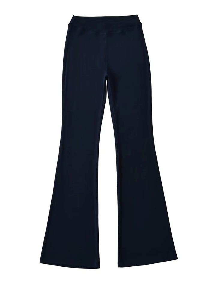 ソリッドカラーストレッチフレアパンツ