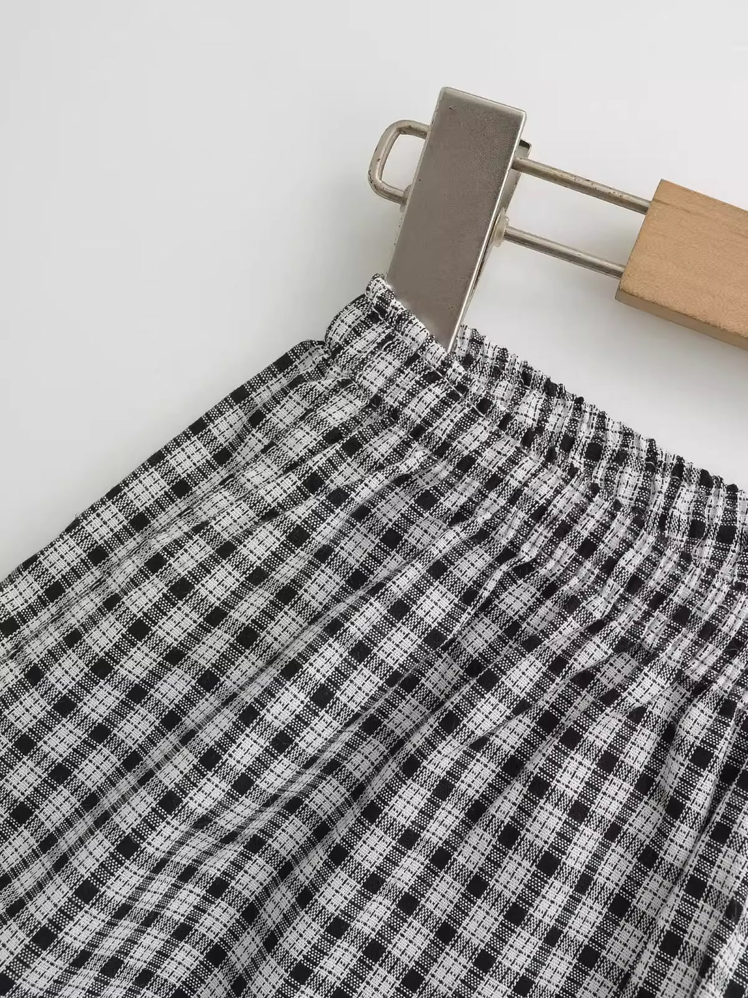 チェック柄コットンショートパンツ