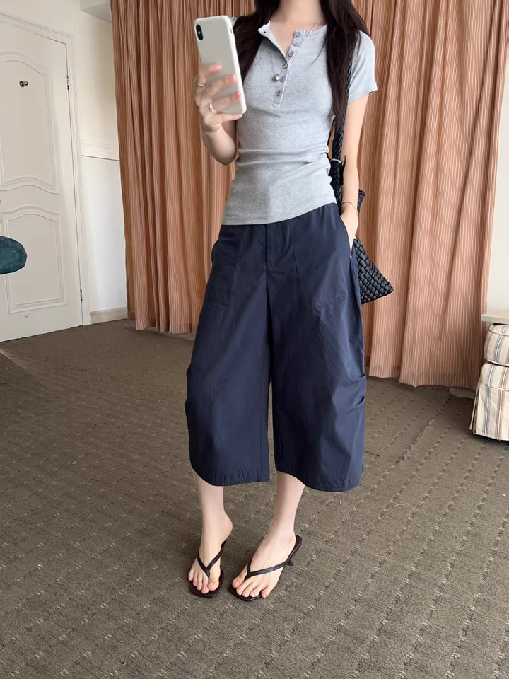 コットンブレンドバミューダワークパンツ