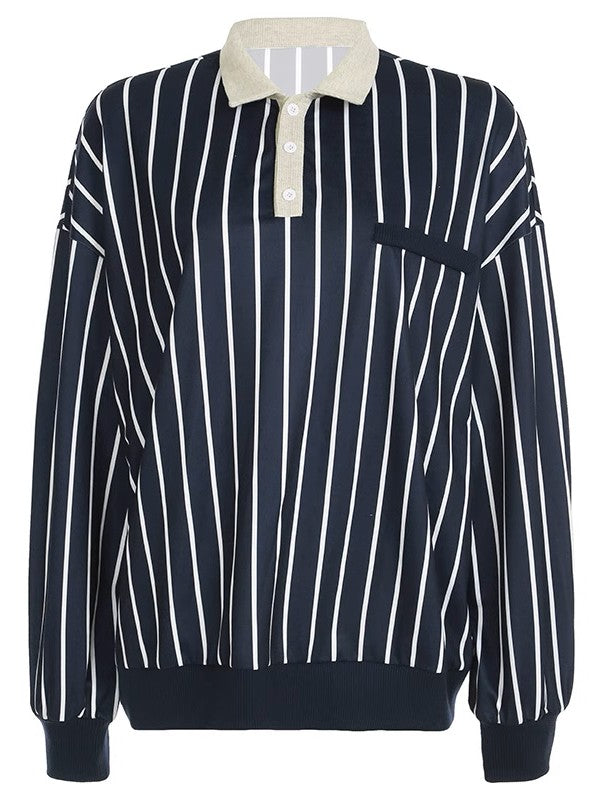 ストライプPoloプルオーバー