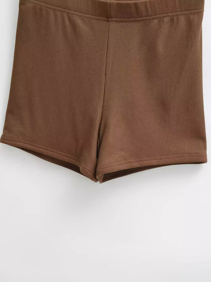 リブフィットショートパンツ