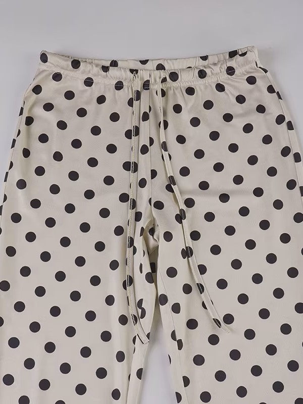 ポルカドットイージーフレアパンツ