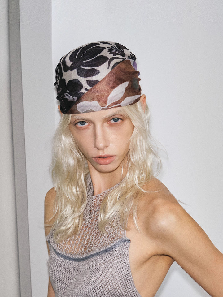 パッチワークフラワースカーフ