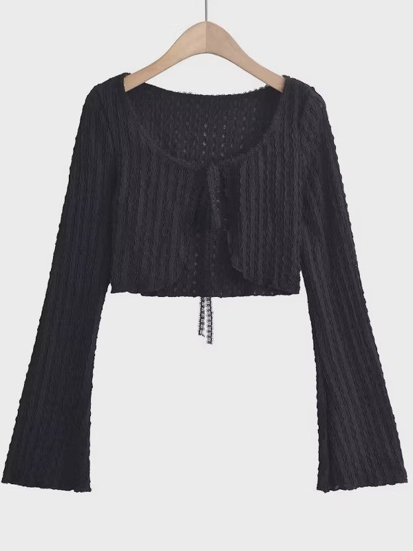 シアークレープリボンカーディガン