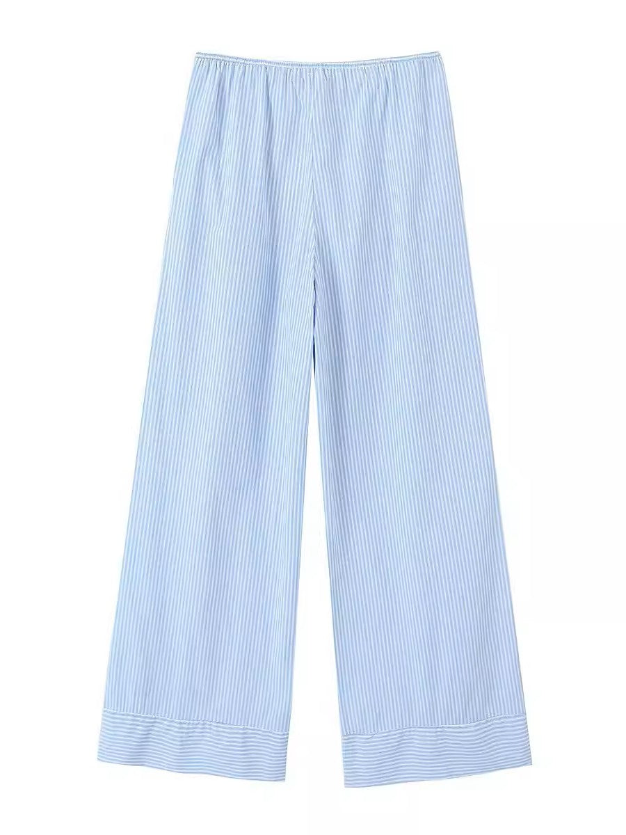 切り替えストライプヘムイージーパンツ