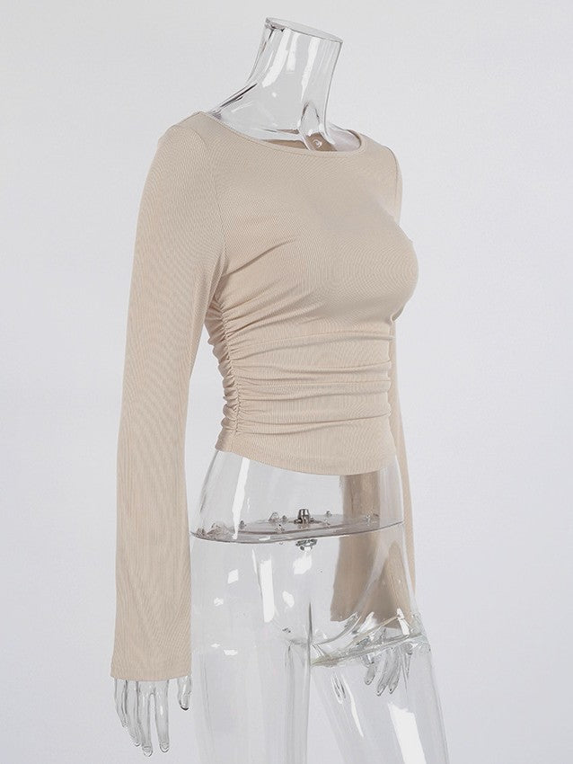 フレアスリーブウエストシャーリングトップス