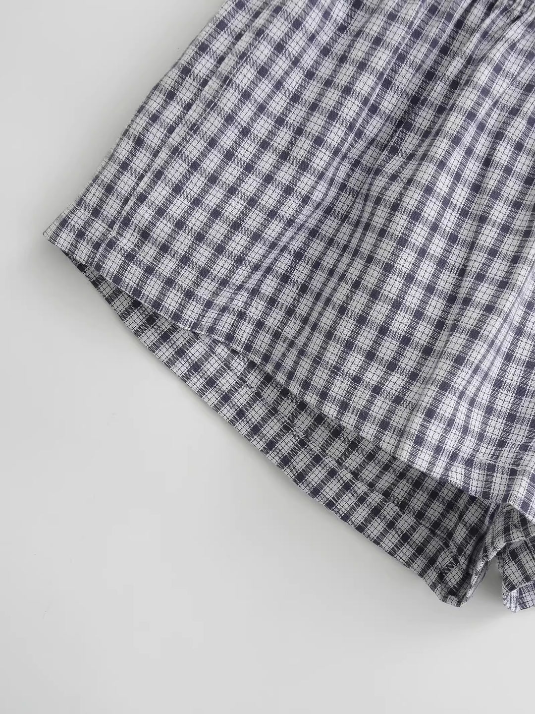チェック柄コットンショートパンツ
