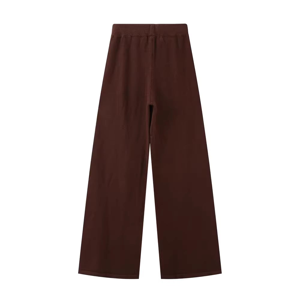 ニットラップカーディガンパンツセット