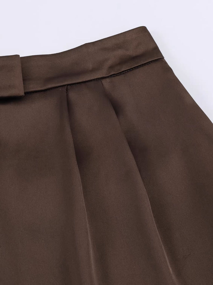 サテンレーストリムショートパンツ