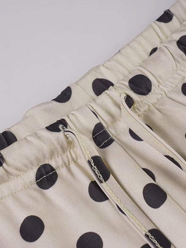 ポルカドットイージーフレアパンツ