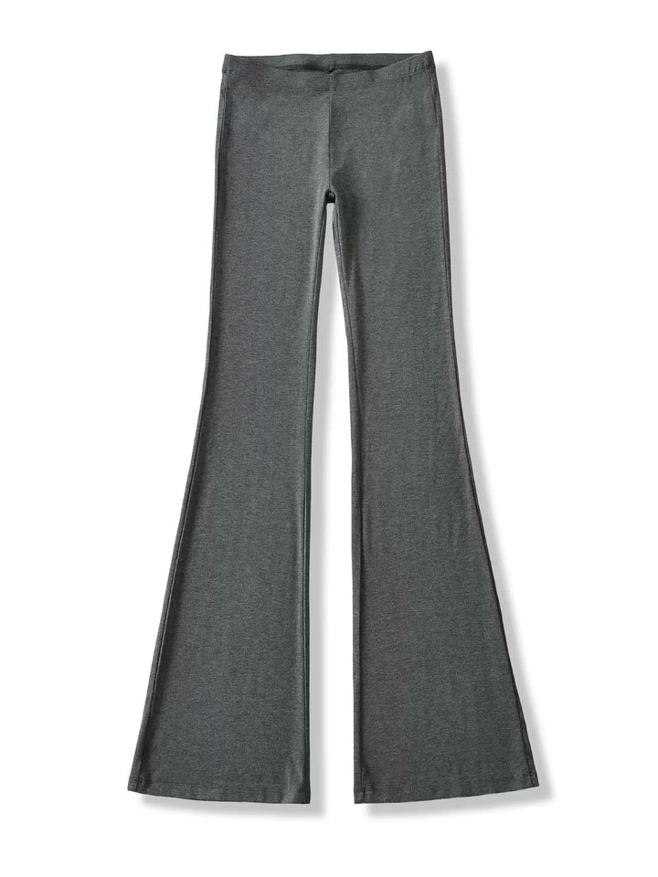 リヨセルブレンドストレッチフレアパンツ