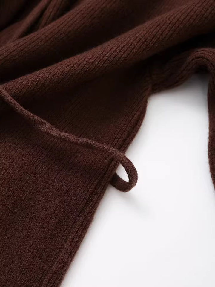 ニットラップカーディガンパンツセット