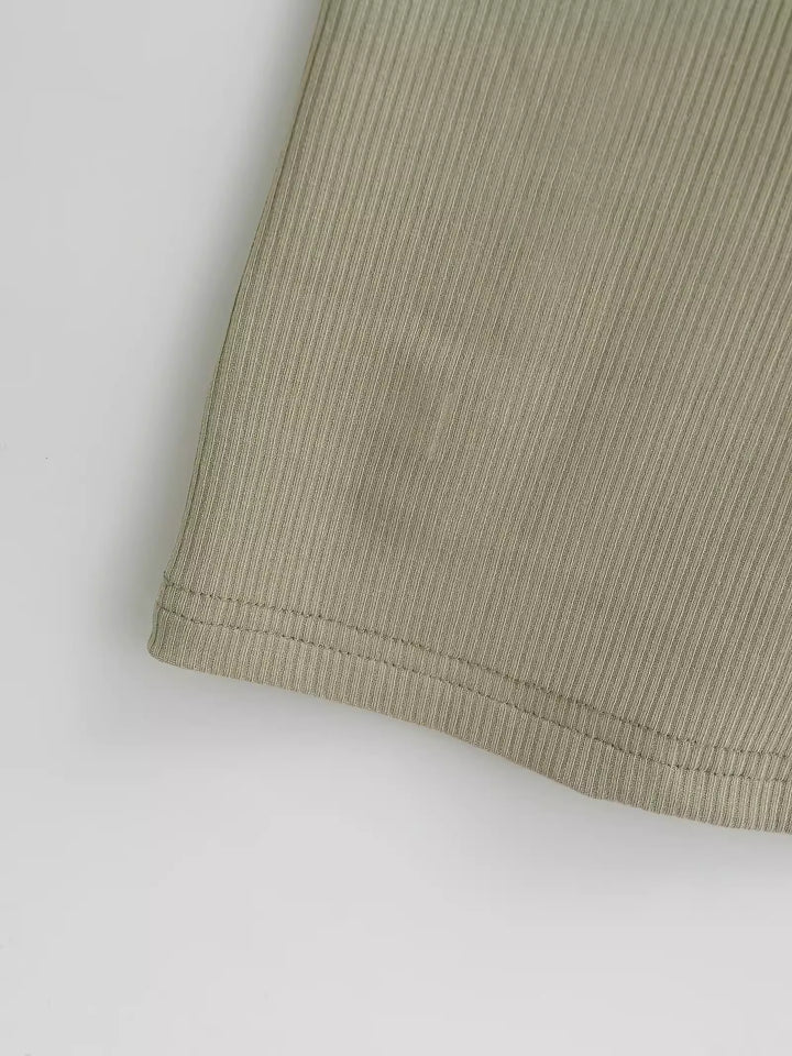 ワンショルダーリブワンピース