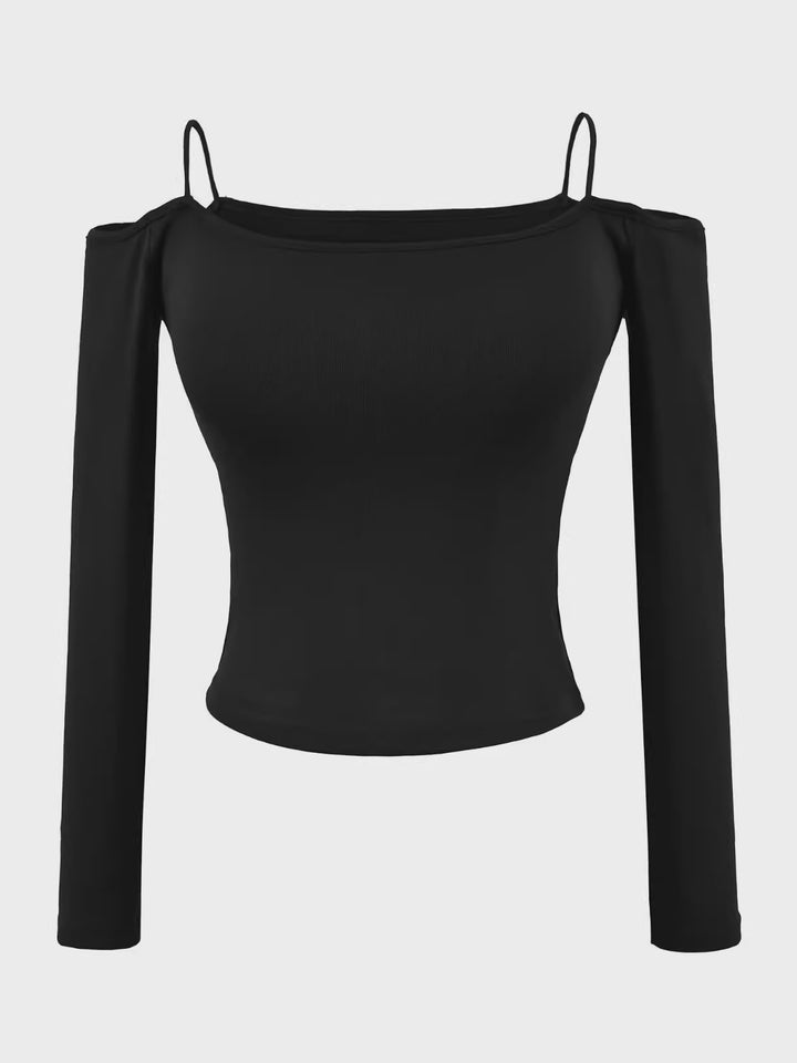 カップ付きオフショルダートップス