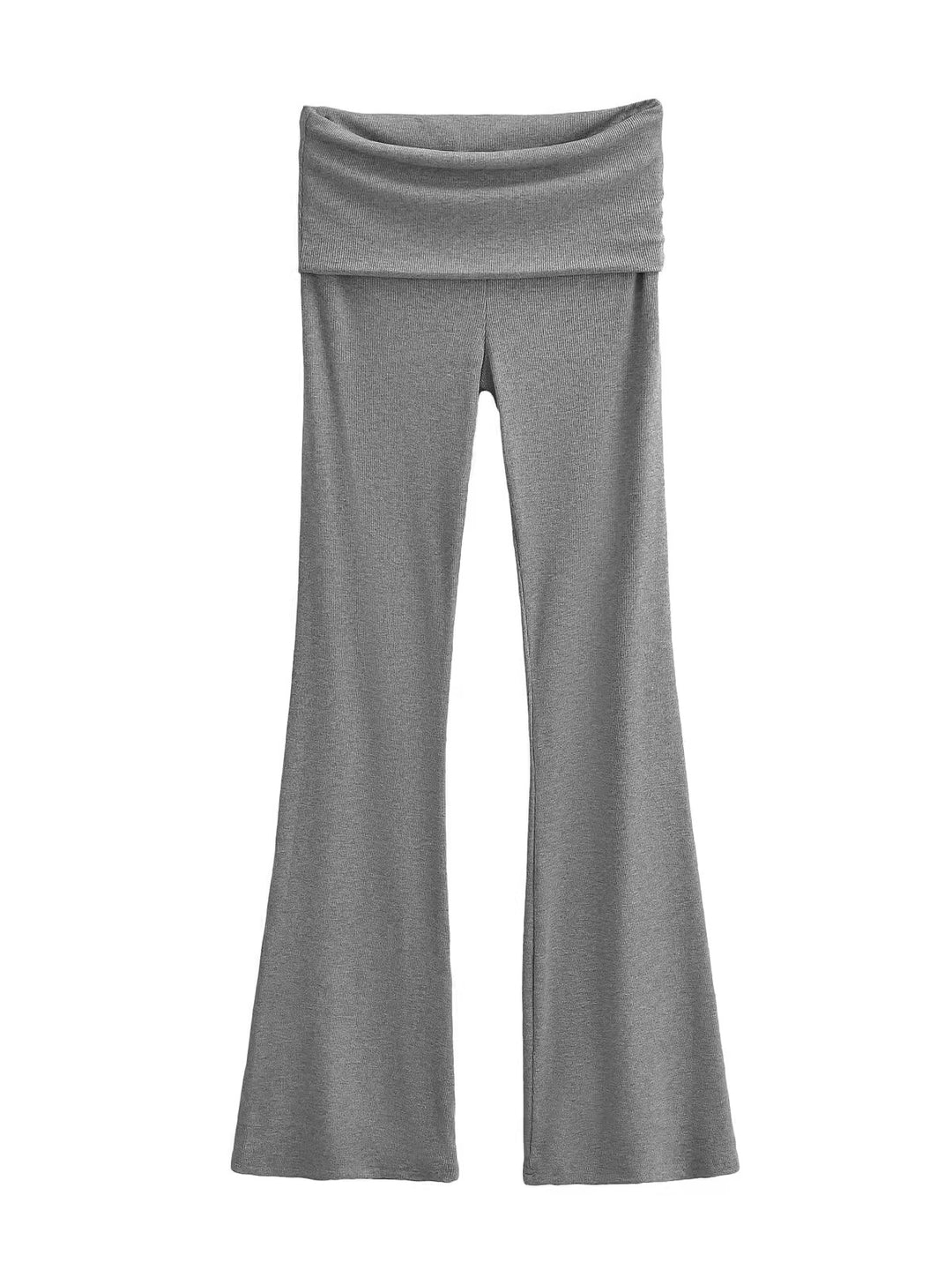 ワイドフォールドオーバーリブフレアパンツ