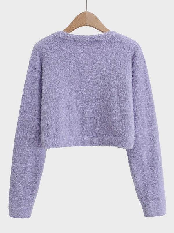 シャギーニットカーディガンアンサンブル