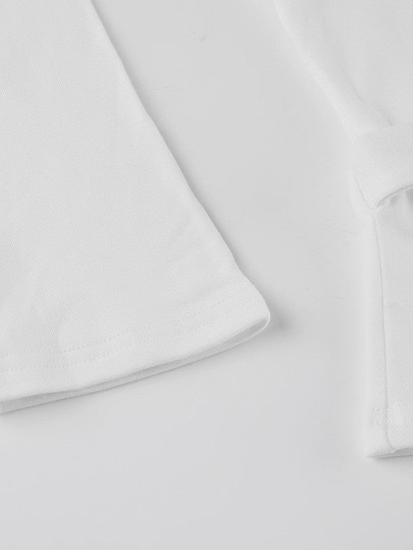 ラップデザイン裏起毛トップス