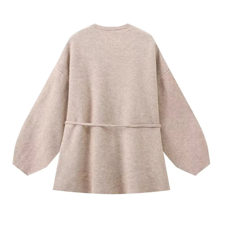 ニットラップカーディガンパンツセット