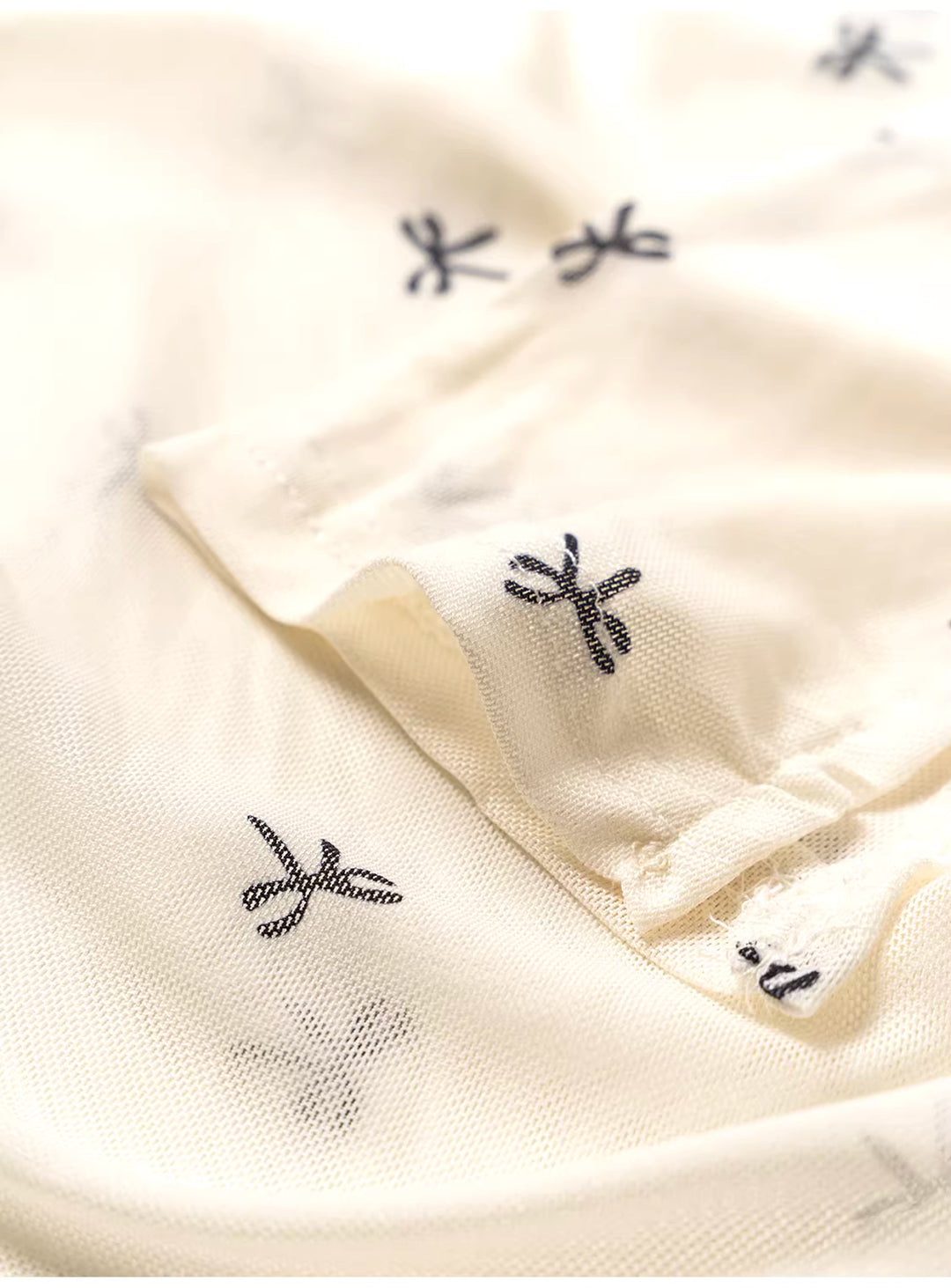 リボン柄シアーメッシュトップスレイヤードセット