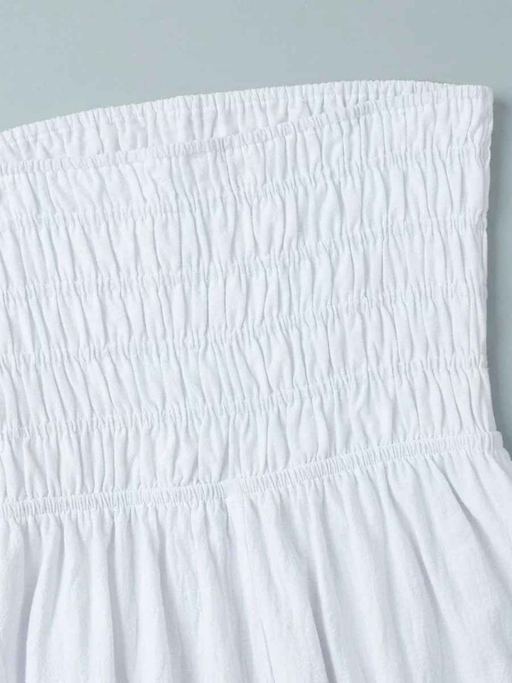 シャーリングベアコットンフレアマキシドレス
